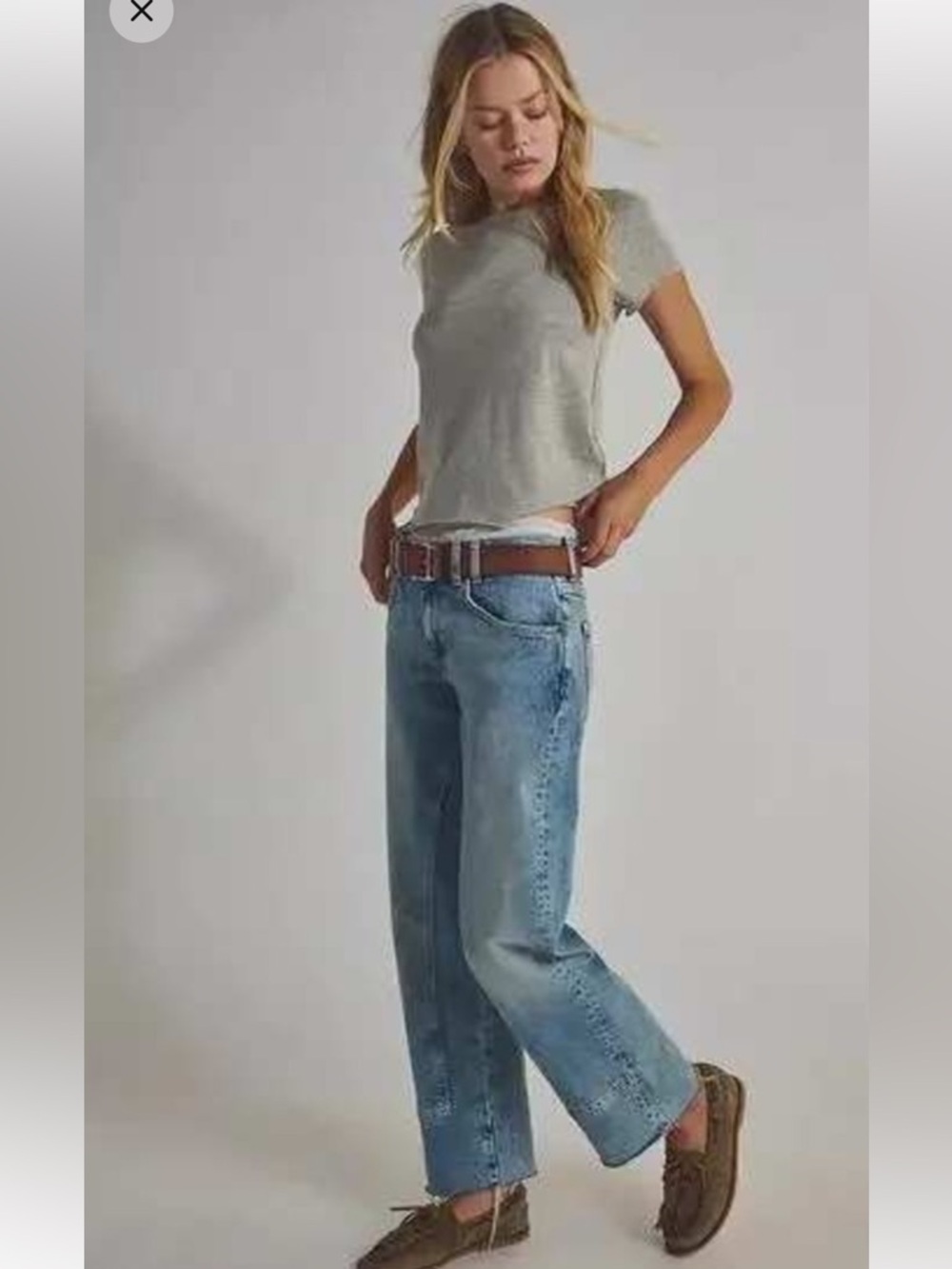 Free People NWT We the Free Risk Taker Faded Raw Hem Seamed Straight Leg Jeans